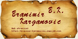 Branimir Karganović vizit kartica
